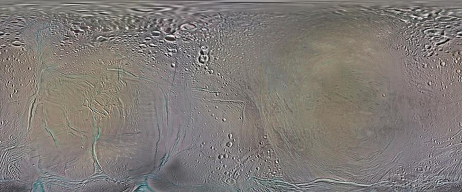 根据卡西尼号探测器拍摄的土卫二图像制作的地图（2010年代）