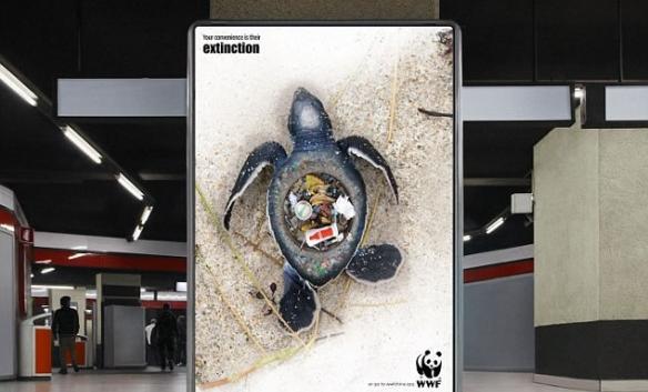 WWF近日推出新海报，希望提醒大家要保护环境。