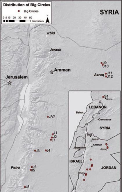 约旦和叙利亚巨环的所在位置。