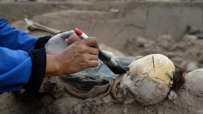 考古地点内有多具直接埋葬于泥土下的骸骨。