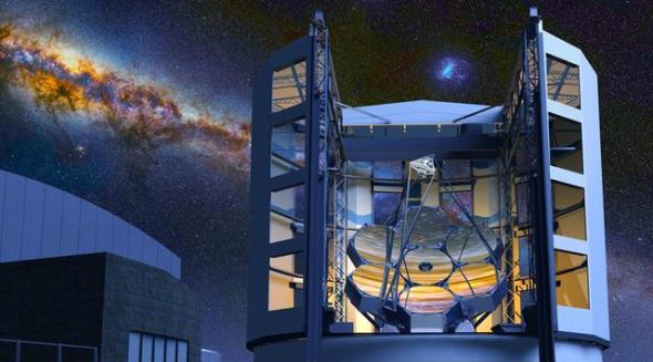 巨型麦哲伦望远镜将建造于智利的阿塔卡马沙漠，圆顶建筑22层楼高，首次开光时间为2021年，全面投入运行时间为2024年
