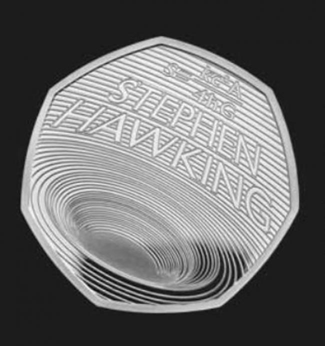 英国皇家铸币局为纪念霍金发行50便士“黑洞金币”