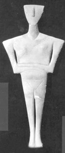 基克拉底文明出土的大理石小雕像
