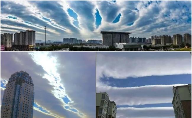 河南安阳市、林州市等豫北地区，近日净空出现“地震云”奇观，引发网民热议。