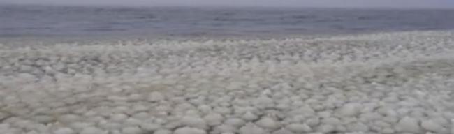 美国缅因州湖泊发现奇特的“雪球波浪”