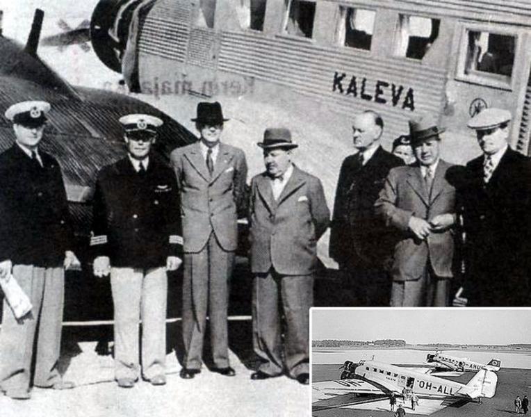 1940年6月14日，由爱沙尼亚塔林飞赫尔辛基的Kaleva OH-ALL被苏联Ilyushin DB-3T鱼雷轰炸机击中，机上9人全部罹难。