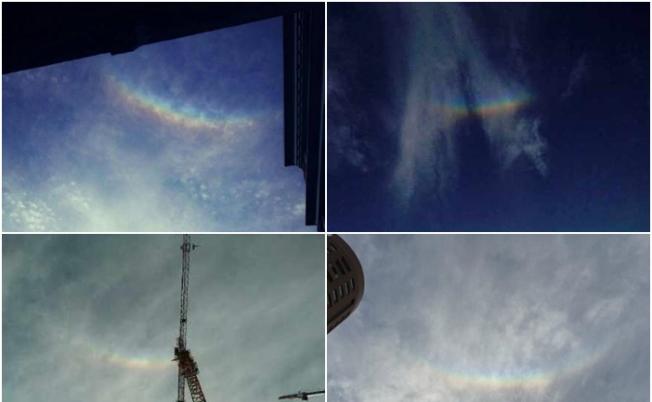 北京天空出现天文奇观－－“上帝之眼”倒挂彩虹（环天顶弧）
