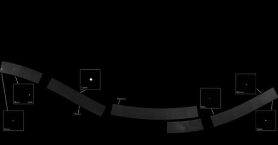 “信使号”探测器拍摄的太阳系“全家福”