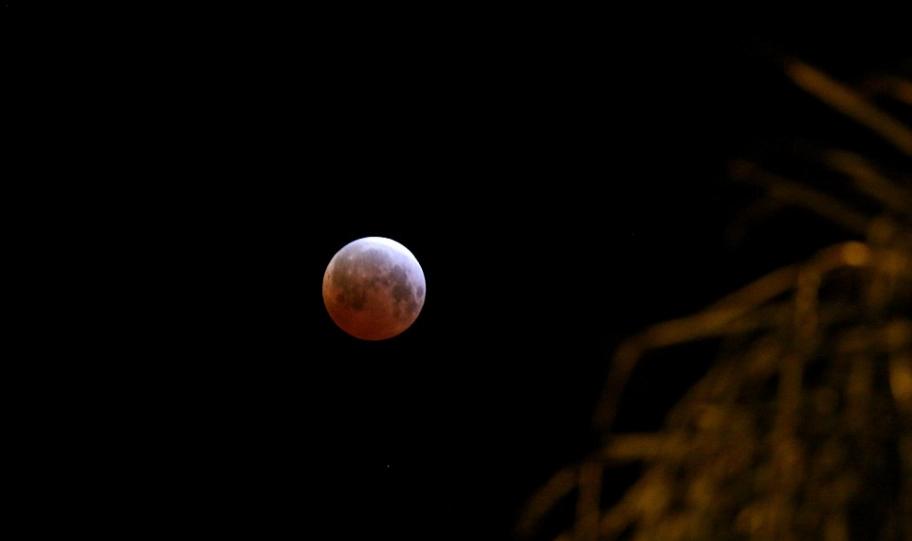 圣巴巴拉夜空中的月全食