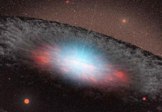 最新研究发现一个星系中心超大质量黑洞正在向外喷射大量分子氢