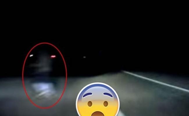 公路上出现神秘“鬼影”（红圈）
