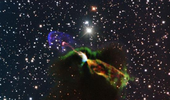 万花筒般的超高速气体射流标志着一颗恒星猛烈的诞生