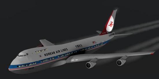 在空难中被击落的波音747（电脑绘图）