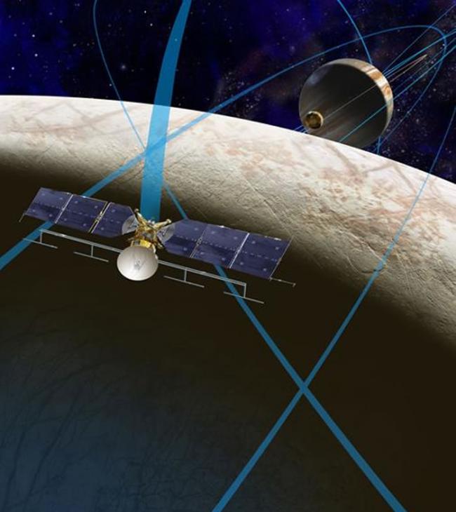 按照探测器的飞行轨道，抵达木星后，探测器在三年内会掠过木卫二45次，高度从25公里至2700公里不等