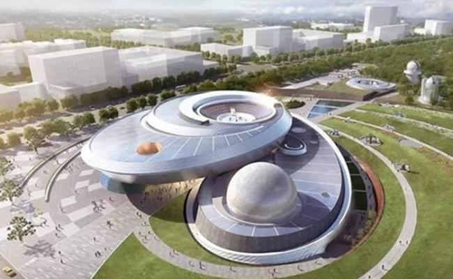 上海天文馆的设计预想图。