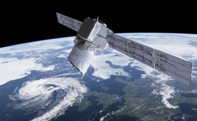 欧洲太空总署将发射卫星“风神”，进行探测地球风力任务；图为构想图。