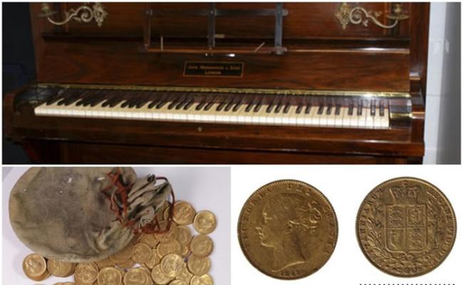 专家认为金币是被人“故意隐藏”在钢琴里。