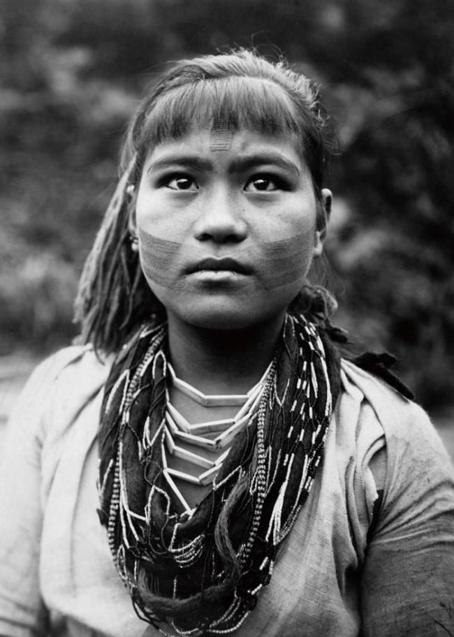 传统理论上，南岛语系的原乡就是台湾，泛泰雅系为台湾原住民之一。图为泛泰雅系​​的赛德克族toda群的女子。泰雅族的文面可作为泰雅族本身与