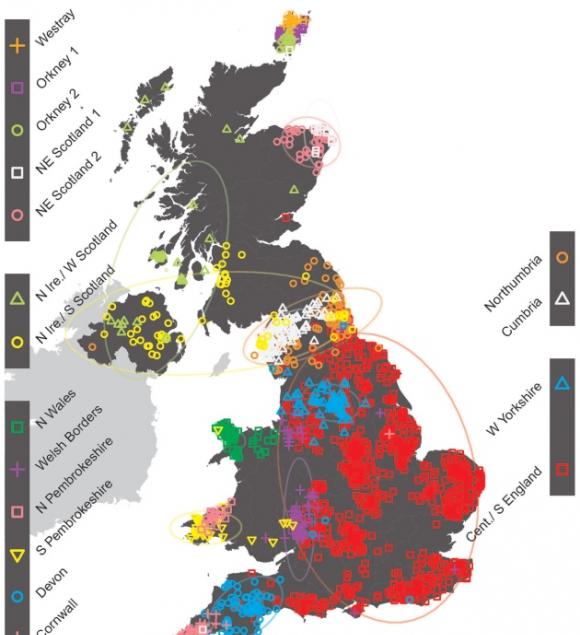 基因图谱揭示生活在不列颠群岛的人类迁徙史及其祖先来源