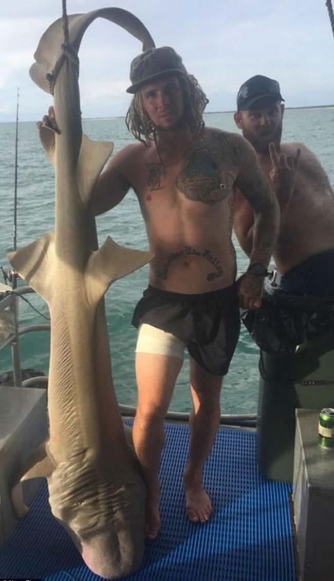 澳洲男子嫌命长要徒手捕捉鲨鱼 “人鲨战”险遭噬掉子孙根