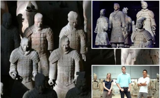 专家认为，秦兵马俑、杂技陶俑和秦始皇陵墓中发现的铜像，灵感来自古希腊雕塑和艺术。