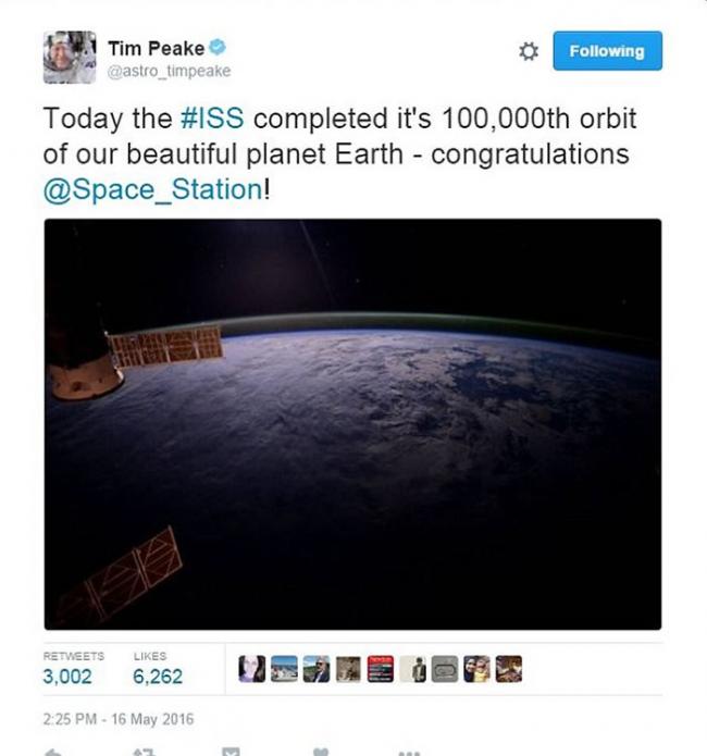 国际空间站ISS环绕地球运行10万圈 办直播活动庆祝
