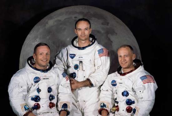 阿波罗11号的三名宇航员：阿姆斯特朗，奥尔德林以及柯林斯