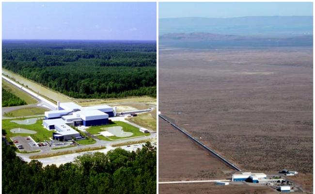 克劳斯称LIGO位于华盛顿州（右图）及路易斯安那州（左图）的设施，探测到重力波讯号。