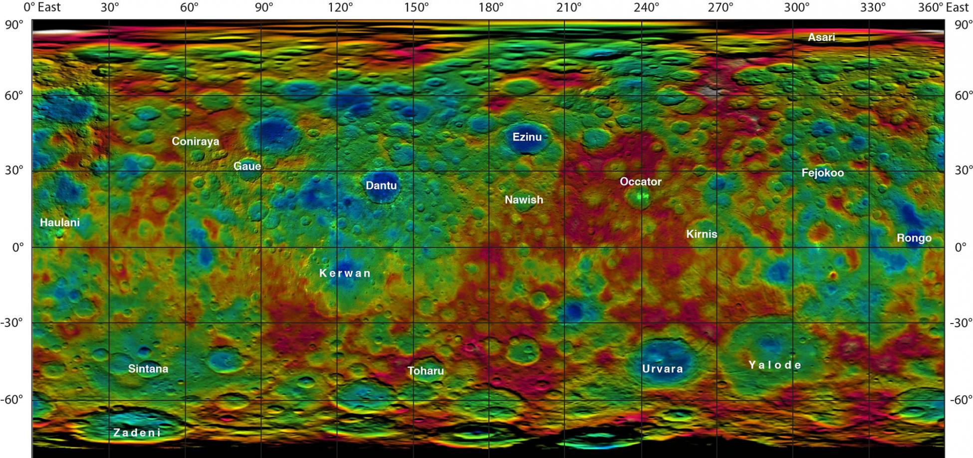 根据黎明号探测器的科学任务小组成员保罗-沙恩科介绍：这座山脉是谷神星上发现的最高峰，目前我们正在对其进行研究。探测器的任务小组分析，撞击坑内的亮斑与冰反射并不一