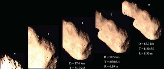 2012年12月13日，嫦娥二号在飞越后对图塔蒂斯小行星成像结果。