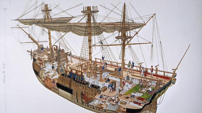 发现18世纪英国传奇探险家库克船长旗舰“奋进号”