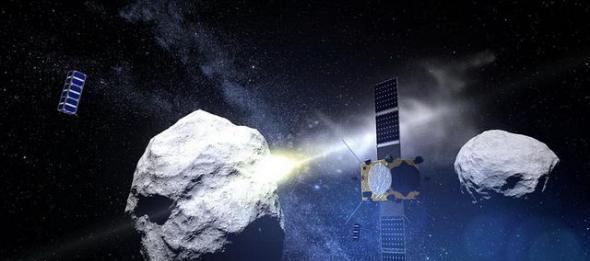 美国和欧洲联合制定的Aida计划(小行星偏移&评估任务)将发射探测器碰撞一颗小行星目标，观察小行星是否偏离运行轨道，验证该方案能否拯救地球。
