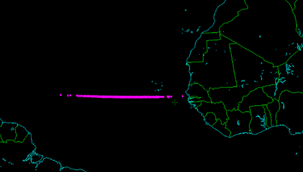 小行星“2014 AA”进入地球大气层的示意图