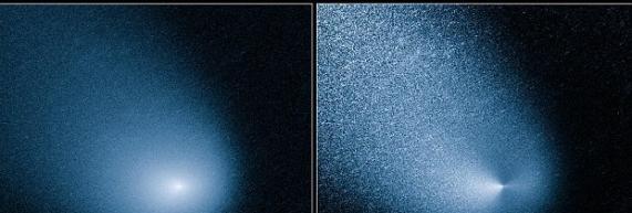 NASA拍到彗星掠过火星的照片。