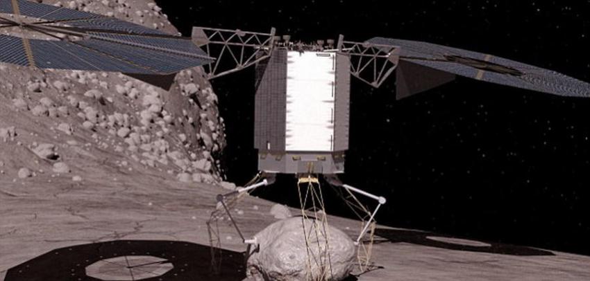 美国宇航局正在考虑“小行星变向任务”的两个方案，一个方案是采集小行星一个岩石样本并送至月球轨道，宇航员将在月球表面对该岩石样本进行研究分析；另一个方案是使用一个