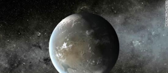 这是系外行星Kepler 62f的示意图，这颗行星被认为位于宜居带范围内，与Kepler-62e同属一个行星系统