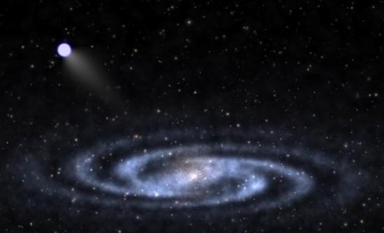 超高速星逃逸银河系的艺术想象图