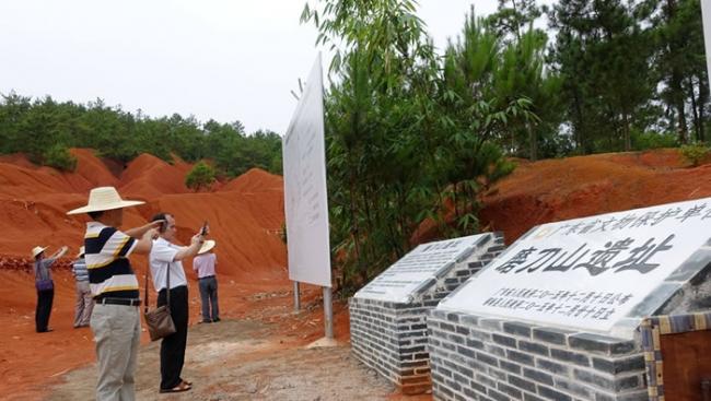 6月13日，来自国内的近20位专家学者前往郁南磨刀石旧石器遗址现场考察。新华网发 许建梅摄