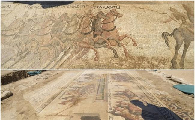 塞浦路斯出土的马赛克地板揭示古罗马战车赛场景。