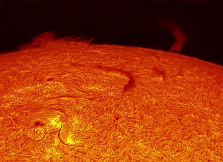 2014年9月2日，泰勒抓拍到的太阳表面。