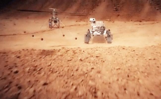 直升机届时将附在“火星2020号”探测车上结伴升空。