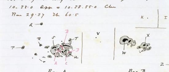 卡灵顿在1859年超级耀斑爆发当天的记录手稿