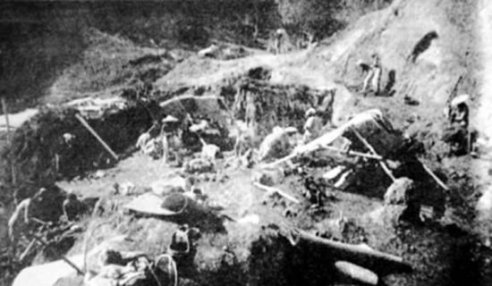 旧石器发掘现场，桑志华摄于1920年