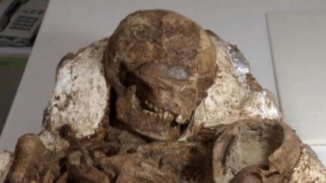 台湾考古学家在台中挖掘出4800年前的母子相拥人类遗骸