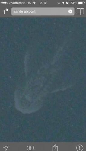 iPhone卫星地图影像显示尼斯湖湖面下有巨型物体在浮游