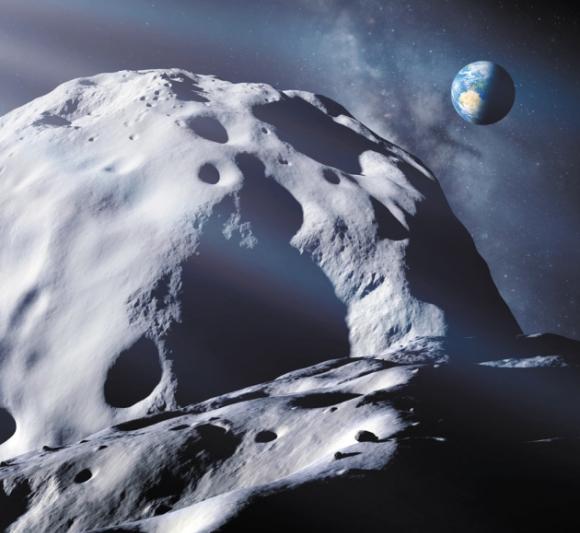 每周至少有一颗直径10米左右的小行星会与月球擦肩而过。图片来源：Detlev van Ravenswaay