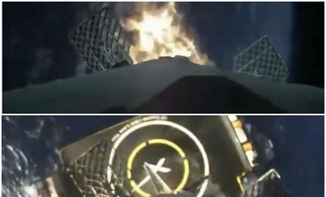 SpaceX公布火箭着陆片段。