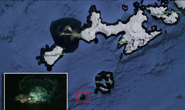 透过Google Earth在南极洲发现长达120米挪威海怪？