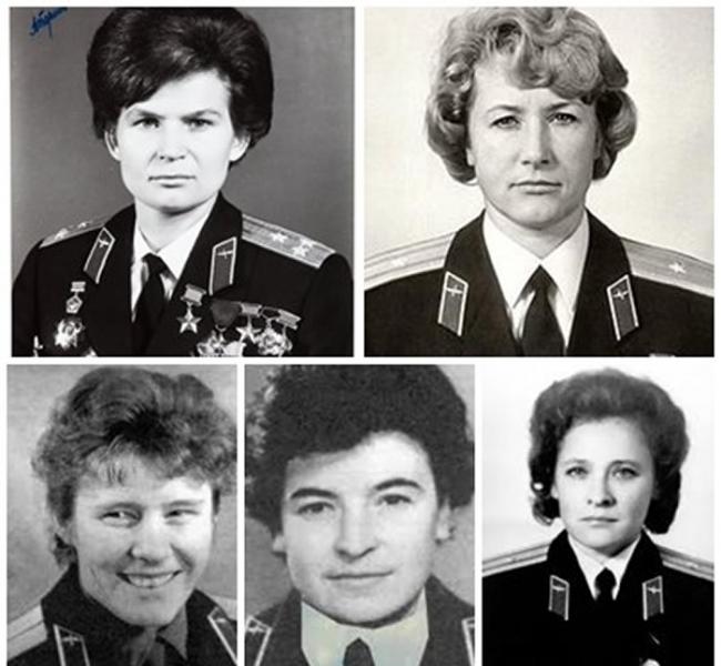 5名女太空人出完任务后，竟集体怀孕。图由左上至右下分别为塔芮丝科芙、库兹涅佐娃、波诺梅列娃、索罗幽瓦、尤琴娜。