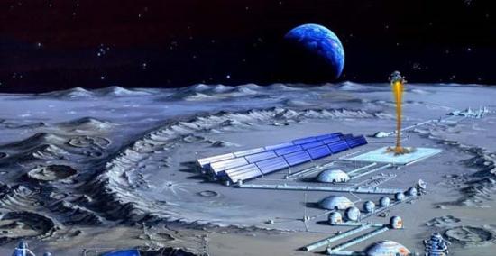 图为中国探月插图创意大赛中，描绘未来中国月球考察站的作品。